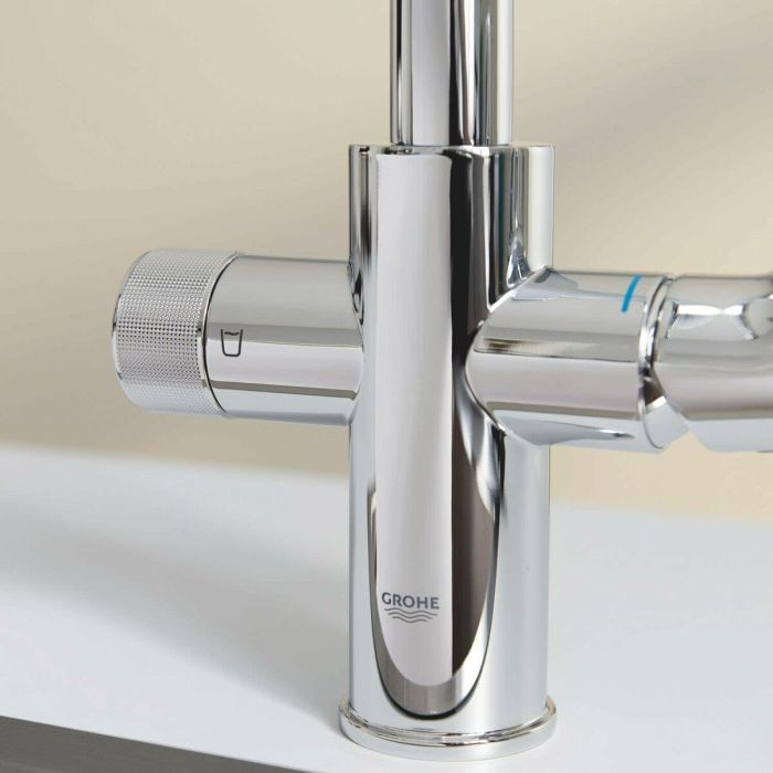 GROHE 30592000 Grifo de Cocina con Sistema de Filtración de Agua Blue Pure StartCurve Cromo, Caño Alto en C, Rotación 150° 4 GROHE 30592000 Grifo de Cocina con Sistema de Filtración de Agua Blue Pure StartCurve Cromo, Caño Alto en C, Rotación 150° 4
