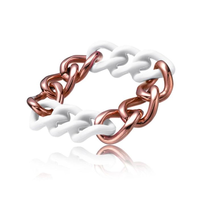 Pulsera Mujer Time Force TS5148BW Blanco Bronce Acero Pulsera Mujer Time Force TS5148BW Blanco Bronce Acero