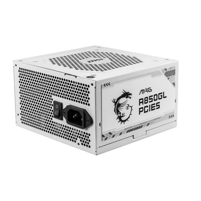 MSI MAG A850GL PCIE5 WHITE Fuente de Alimentación para PC 850W ATX PCIe 5.0 80 Plus Gold Totalmente Modular Blanca