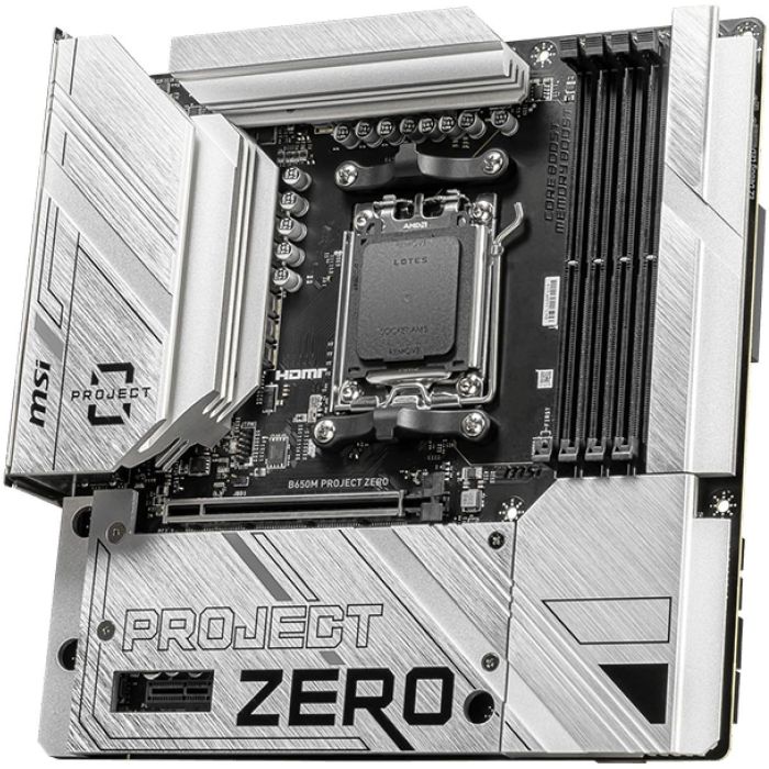 MSI Placa Base B650M PROJECT ZERO, AMD AM5, Chipset B650, DDR5, Wi-Fi 6E, Bluetooth 5.3, Micro ATX - 911-7E09-007 3 MSI Placa Base B650M PROJECT ZERO, AMD AM5, Chipset B650, DDR5, Wi-Fi 6E, Bluetooth 5.3, Micro ATX - 911-7E09-007 3