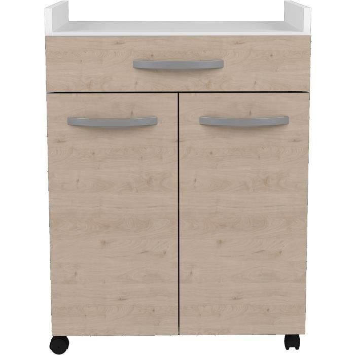 Carro OSLO 60 cm - 1 cajón y 1 puerta - L 60 x P 44 x H 81 cm - Color roble 5 Carro OSLO 60 cm - 1 cajón y 1 puerta - L 60 x P 44 x H 81 cm - Color roble 5