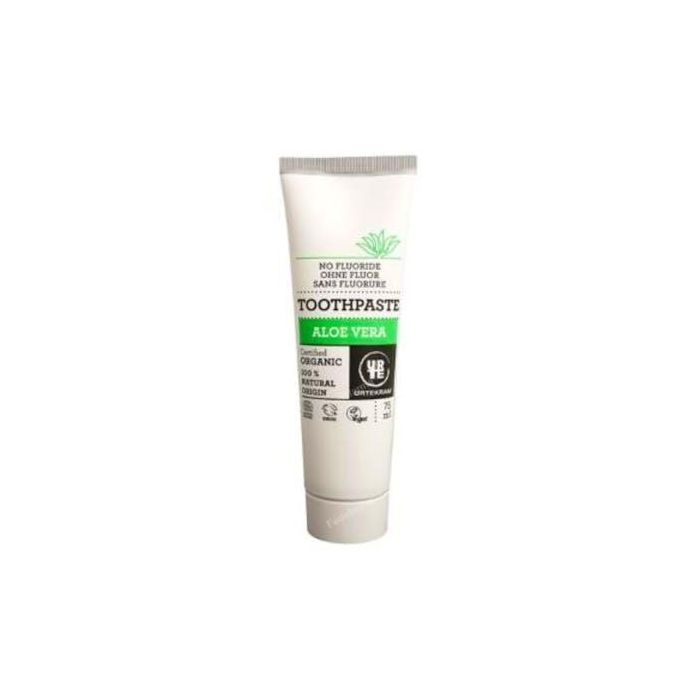 URTEKRAM Dentífrico Aloe Vera sin Flúor con Mandarina y Mirra, Eco Vegan, Certificado Cosmos Organic, 75 ml