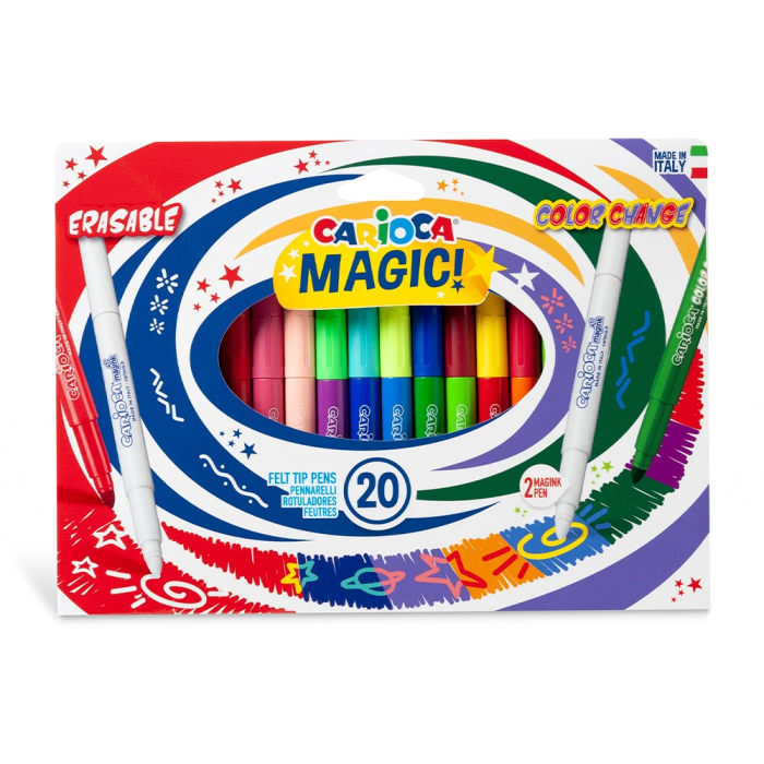 Carioca Rotulador Magic Borrable Caja 20 Unidades Colores Surtidos Punta Gruesa 1