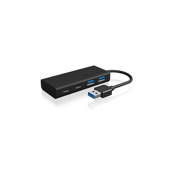 ICY BOX IB-HUB1426-U3 USB 3.0 Hub de 4 Puertos: 2x USB-C y 2x USB 3.0