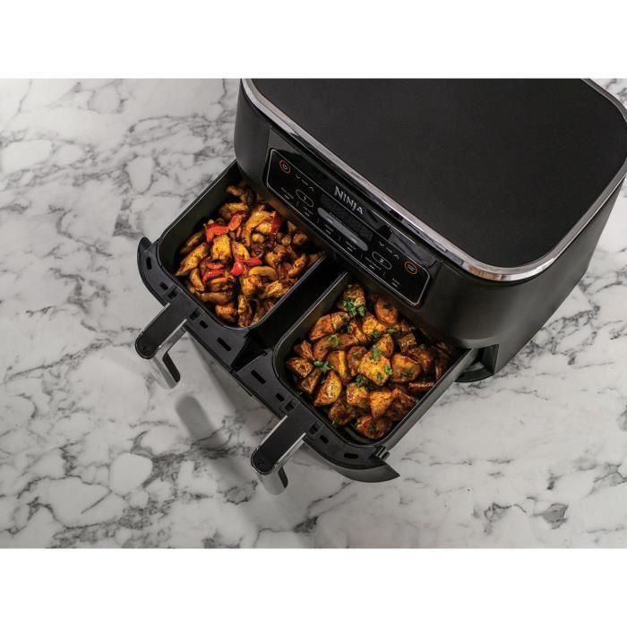 Freidora de Aire Ninja Foodi AF300EU 7.6L, 6 en 1 con Compartimento Doble, Max Crisp, Asar, Hornear, Deshidratar y Recalentar 4 Freidora de Aire Ninja Foodi AF300EU 7.6L, 6 en 1 con Compartimento Doble, Max Crisp, Asar, Hornear, Deshidratar y Recalentar 4