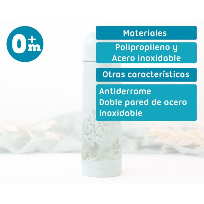 KioKids Honey Termo para Líquidos 500 mL - Sage, Anti-goteo, Anti-derrame, Acero Inoxidable, Frío 24h/Calor 12h, Boca Ancha 4