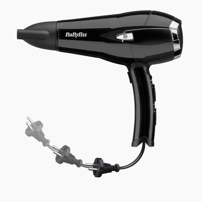 Babyliss D374E Secador de Pelo CordKeeper 2000, 2000W, Tecnología Cerámica Iónica, 2 Velocidades, 3 Temperaturas, Flujo de Aire 95 km/h, Negro 1 Babyliss D374E Secador de Pelo CordKeeper 2000, 2000W, Tecnología Cerámica Iónica, 2 Velocidades, 3 Temperaturas, Flujo de Aire 95 km/h, Negro 1