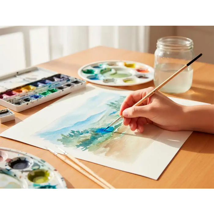 Liderpapel Pincel para Pintura al Óleo y Acrílica Nº 00 Punta Redonda Pelo de Cerda Certificado FSC 4