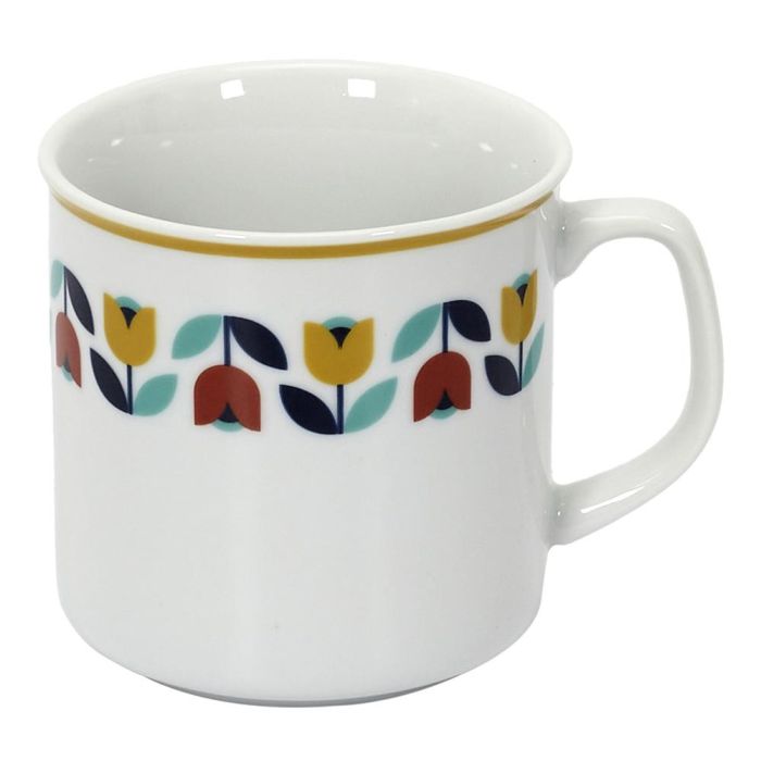 Home Deco Factory Mug 300 Ml Retro Tulipanes Manzanas Flor Bola 4