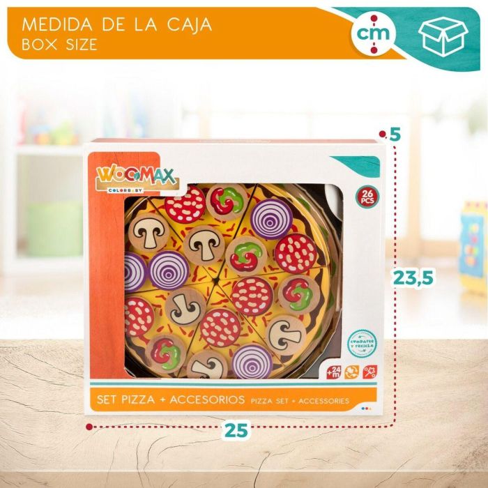 Juego de Madera Woomax Pizza 27 Piezas (6 Unidades) 1