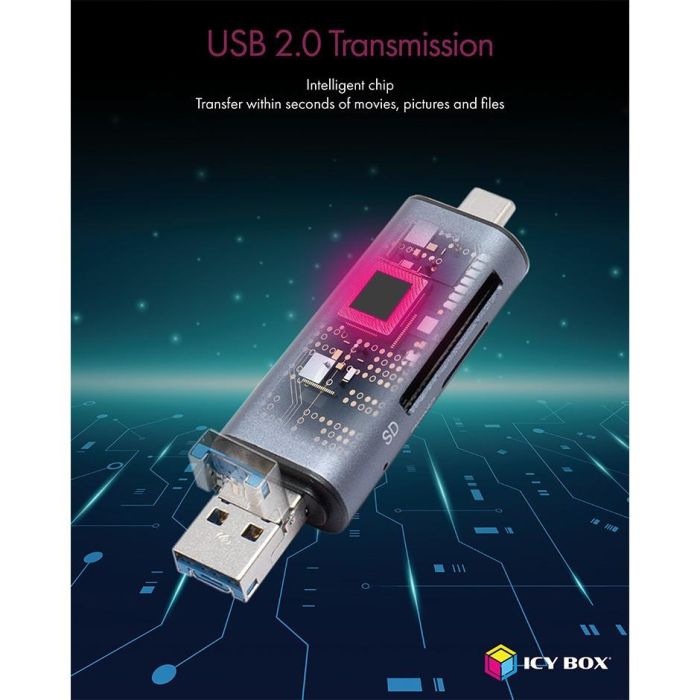 ICY BOX IB-CR200-C Multi-USB SD/MicroSD Kartenleser 6