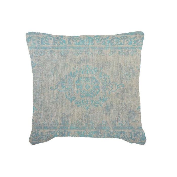 DKD Home Decor Cojín Decorativo Árabe Turquesa 45x45x12 cm, Colección Aladin, 70% Algodón y 30% Poliéster, Lavado en Seco