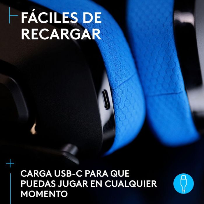 Logitech Auriculares Gaming G535 Inalambrico Negro LIGHTSPEED para PC y Consola 8