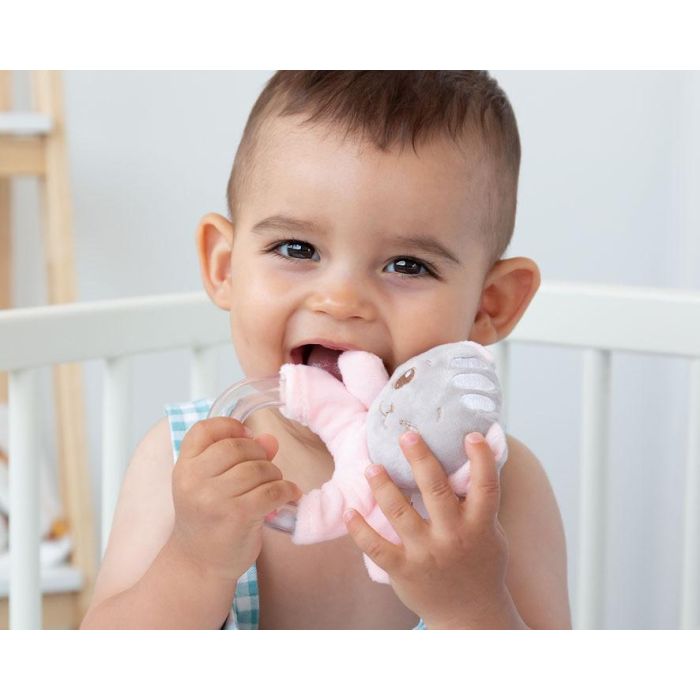 KioKids Peluche Sonajero Gatito Rosa Extremadamente Suave con Anilla para Bebé +3 Meses - Colección Dolci Amici 1 KioKids Peluche Sonajero Gatito Rosa Extremadamente Suave con Anilla para Bebé +3 Meses - Colección Dolci Amici 1