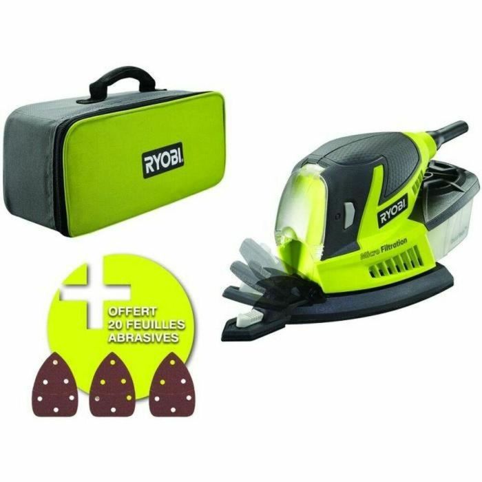 Lijadora triangular RYOBI 100 W + 20 abrasivos