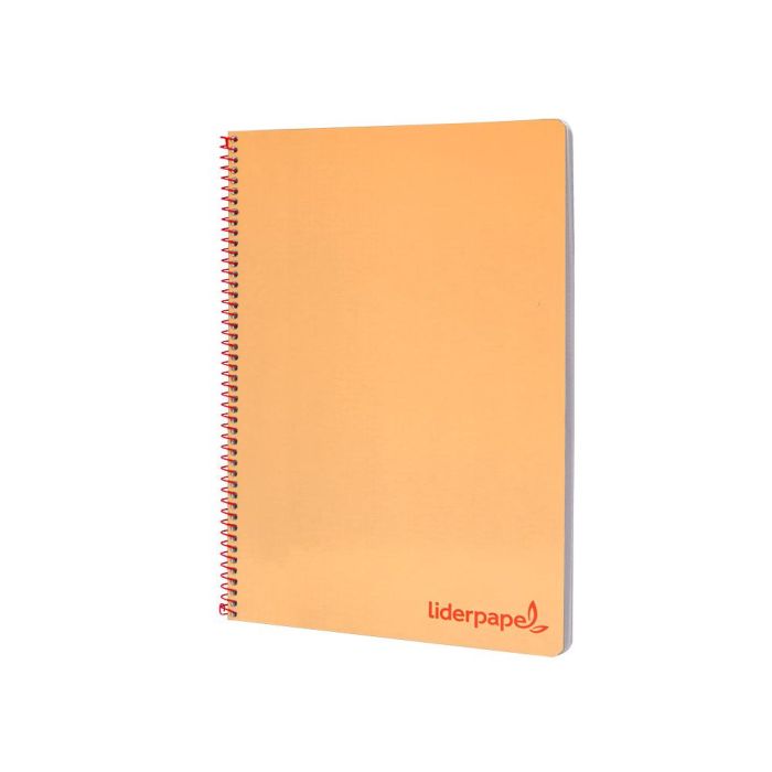 Cuaderno Espiral Liderpapel A4 Wonder Tapa Plastico 80H 90 gr Cuadro 4 mm Con Margen Color Naranja 5 unidades 4