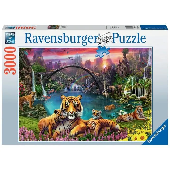 Ravensburger Puzzle 3000 p Tigres en la laguna para adultos y jóvenes a partir de 14 años 2