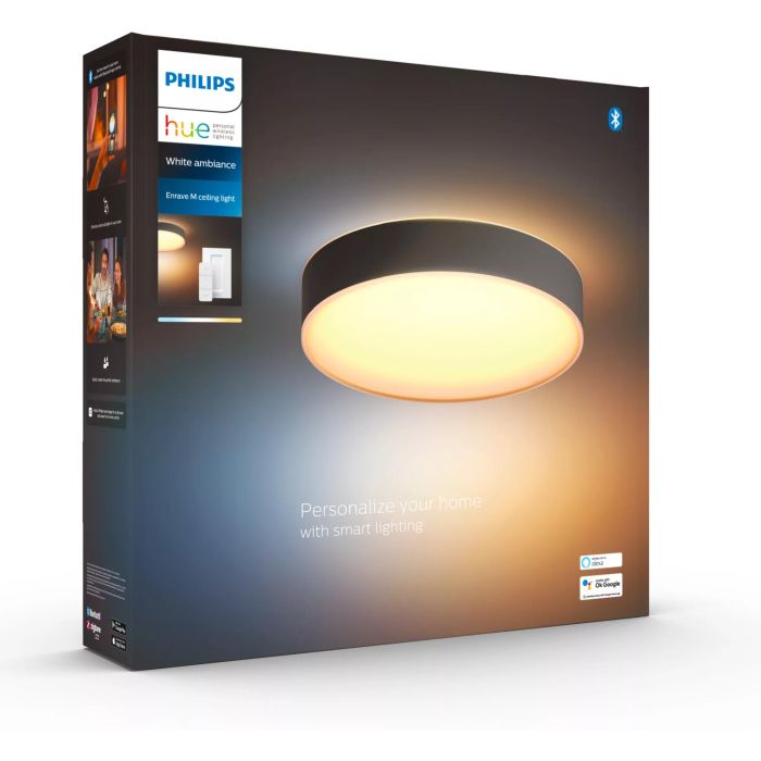 Philips Enrave M Lámpara de Techo Inteligente Negro 2400lm Bluetooth LED Metal 2200K-6500K 2