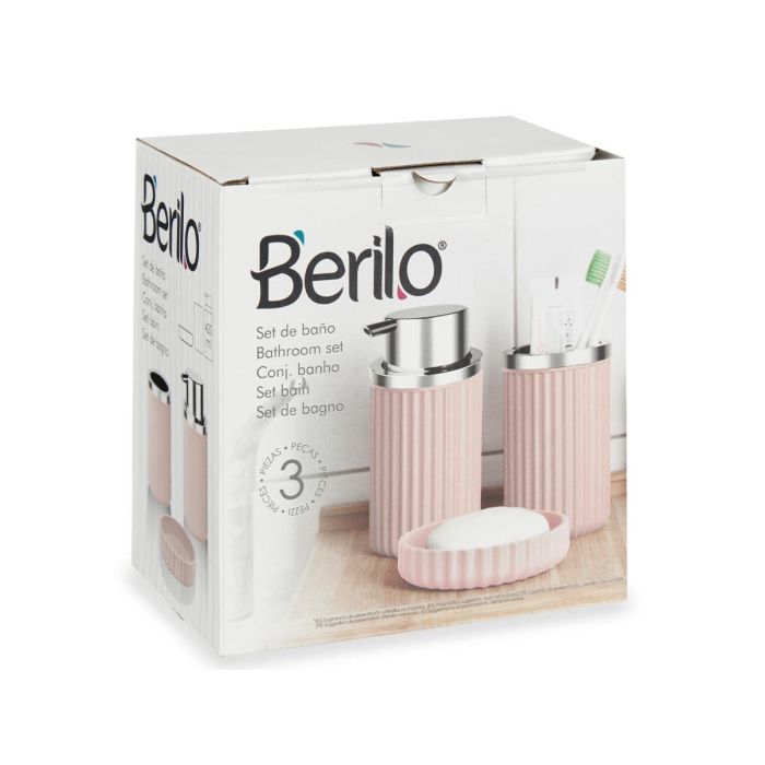 Set Baño 3 Pzs Rosa Berilo 10X16CM (12 Unidades) 2 Set Baño 3 Pzs Rosa Berilo 10X16CM (12 Unidades) 2