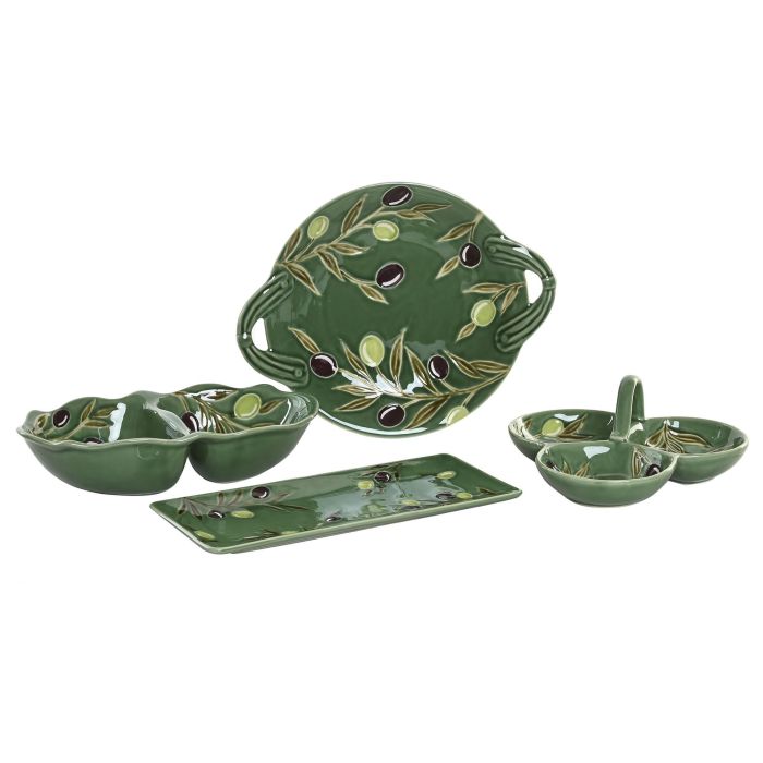 Bandeja Cottage DKD Home Decor Verde Oscuro 26.6 x 5 x 33 cm (2 Unidades) 3 Bandeja Cottage DKD Home Decor Verde Oscuro 26.6 x 5 x 33 cm (2 Unidades) 3