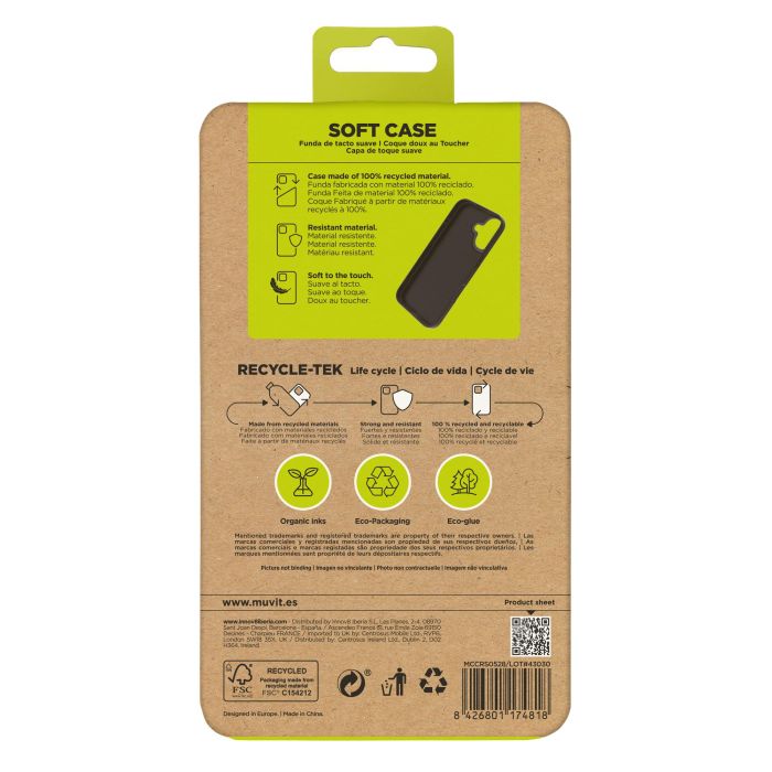 Muvit Funda Recycletek para Apple iPhone 16 - Material 100% reciclado, protección contra golpes y arañazos 5 Muvit Funda Recycletek para Apple iPhone 16 - Material 100% reciclado, protección contra golpes y arañazos 5
