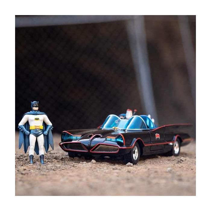 Coche metal batmóvil 1966 classic con 4 figuras de metal escala 1:24 19 cm 23