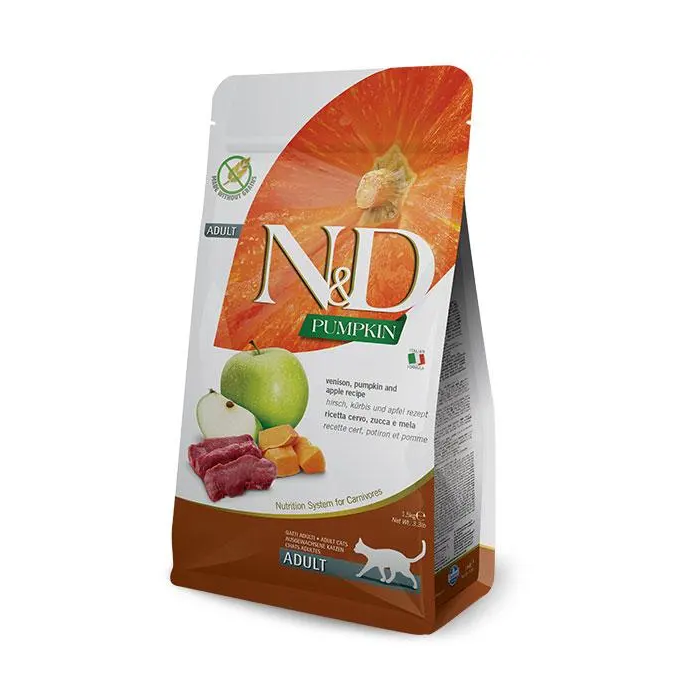 Farmina N&D Cat Pumpkin Venado - Alimento para gatos adultos con venado y calabaza, 1.5 kg Farmina N&D Cat Pumpkin Venado - Alimento para gatos adultos con venado y calabaza, 1.5 kg