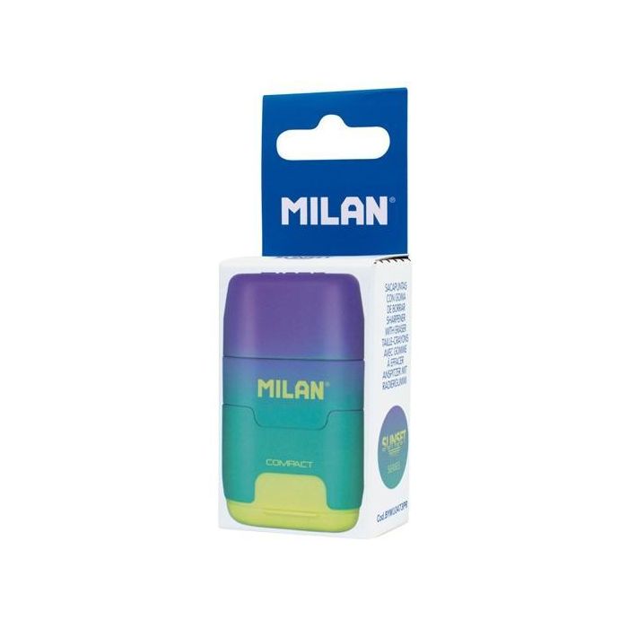 Milan Afilaborra Compact Sunset Sacapuntas Doble Blister Lila-Amarillo Milan Afilaborra Compact Sunset Sacapuntas Doble Blister Lila-Amarillo