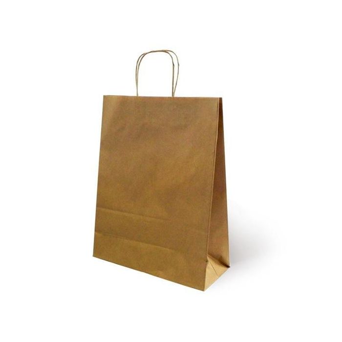 Fama Bolsa Asa Retorcida Papel Kraft 125gr 26x10x35cm (25 Unidades) (25 Unidades)