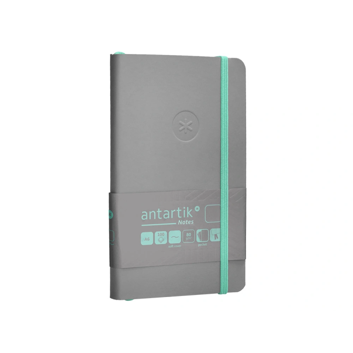 Antartik Cuaderno A6 Tapa Blanda Hojas Lisas Gris y Turquesa 100 Hojas 80gr FSC 4 Antartik Cuaderno A6 Tapa Blanda Hojas Lisas Gris y Turquesa 100 Hojas 80gr FSC 4
