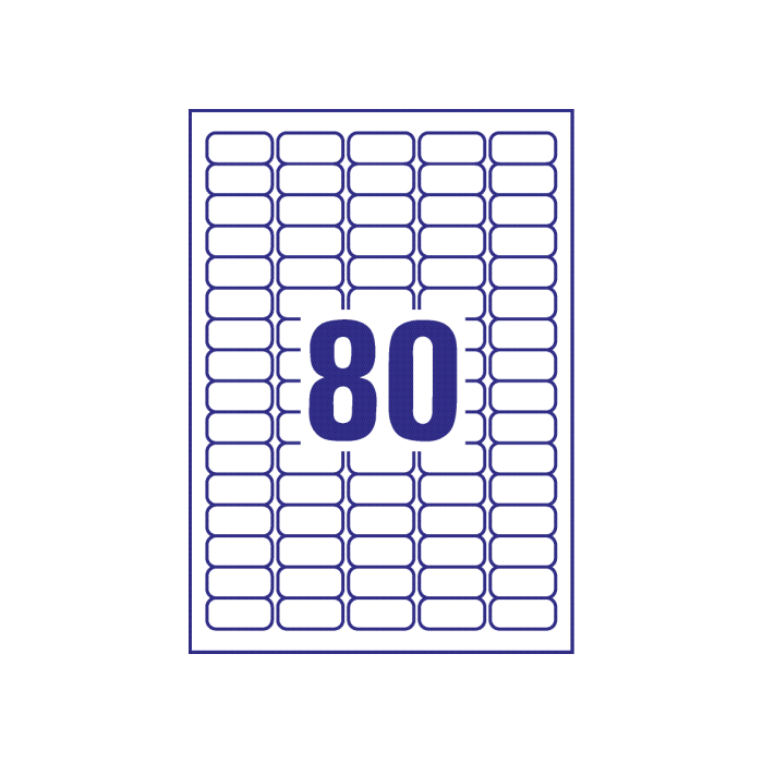 Etiquetas Adh.Impr.Avery A4 Blanca C.Romos Removible Caja 25H 35,6X16,9 Mm 2.000 Uds.(L4732Rev) 5