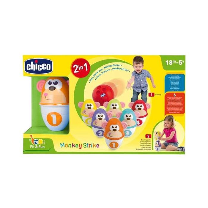 Juego de bolos animales con pelota 11x15x9 cm 16
