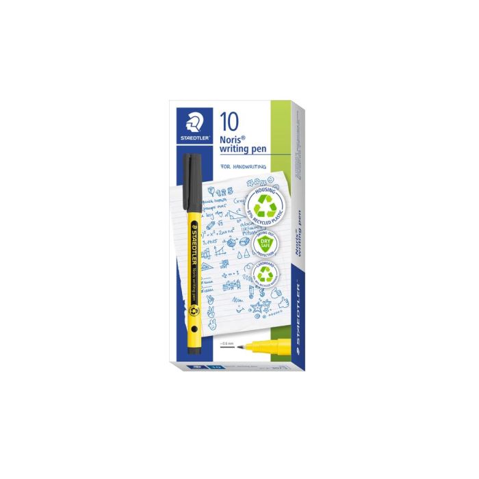 Rotulador Staedtler Noris Writing Pen 307 Tinta Base De Agua Punta Fina Trazo 0,6 mm Negro 10 unidades 1