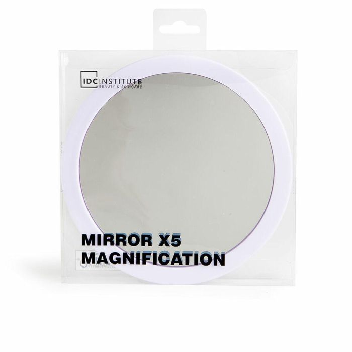 IDC INSTITUTE Espejo con aumento x5 lila para maquillaje detallado y cuidado personal, 1 unidad