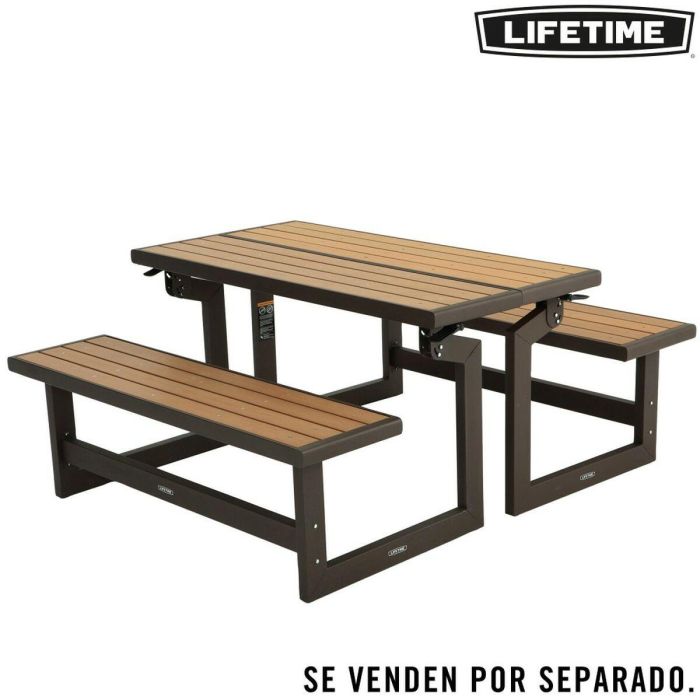 Banco con Respaldo Lifetime Mesa Marrón Convertible 1