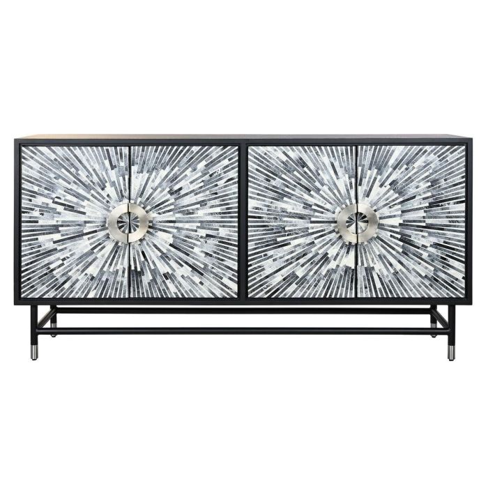 Aparador DKD Home Decor 160 x 40 x 80 cm Negro Gris Blanco Hueso Resina Madera MDF 2 Aparador DKD Home Decor 160 x 40 x 80 cm Negro Gris Blanco Hueso Resina Madera MDF 2