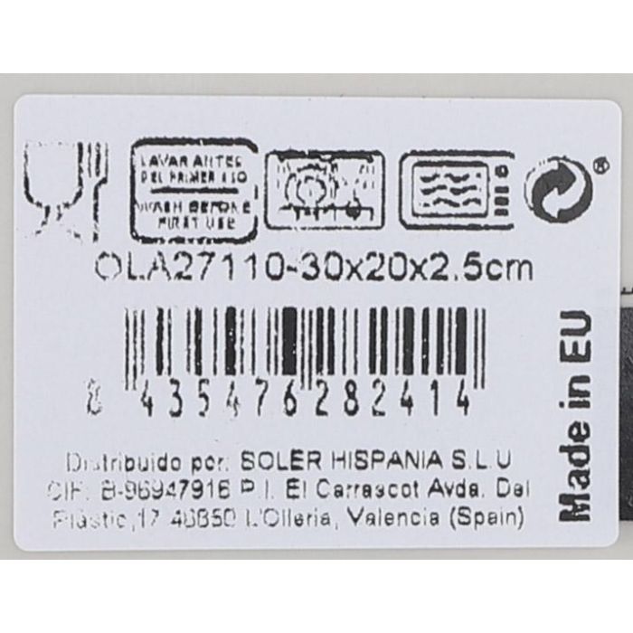 La Mediterranea Fuente Ovalada Olaf Nordic Brillo 30 x 20 x 2.5 cm (12 Unidades) 1