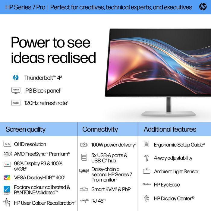 HP Series 7 Pro 27 inch QHD Thunderbolt 4 Monitor - 727pu 9 HP Series 7 Pro 27 inch QHD Thunderbolt 4 Monitor - 727pu 9