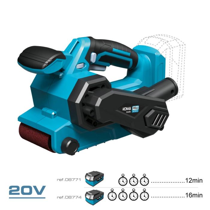 Koma Tools 20v-lb Lijadora de Banda 20V Pro Series Sin Batería ni Cargador, Lija 76x457mm, Velocidad 120-350 m/min 1 Koma Tools 20v-lb Lijadora de Banda 20V Pro Series Sin Batería ni Cargador, Lija 76x457mm, Velocidad 120-350 m/min 1