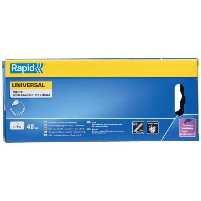 Rapid RAP4051661034251 Pegamento Ø12mm 48 Barras Blanco Alta Fluidez Tiempo Fraguado 15 Seg 5