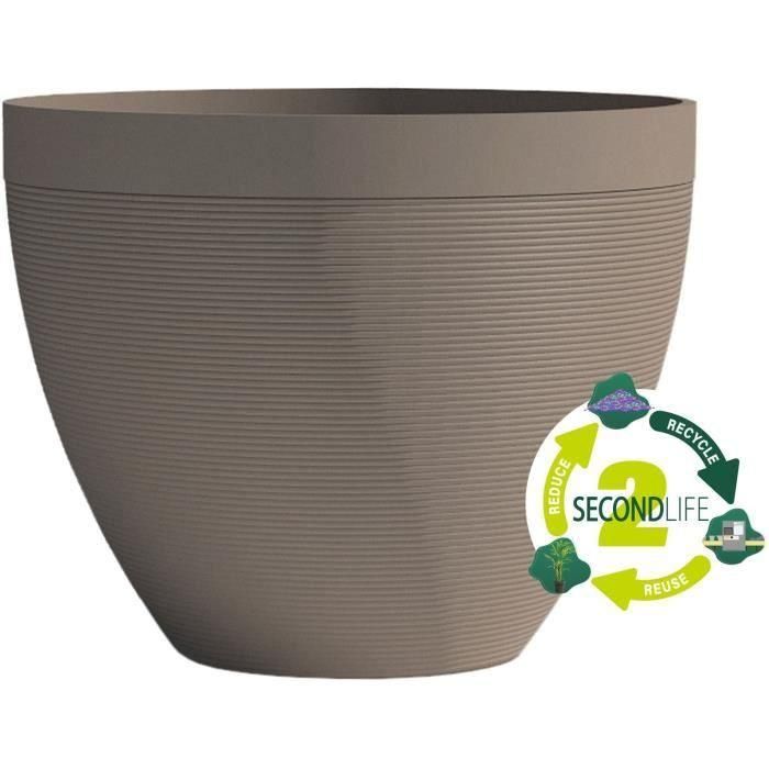 Maceta - GARDEN ID - Green Care Impact Taupe - 30 x 26 cm - 10 años de garantía - 100% reciclado - Resistente a los rayos UV/gel 1
