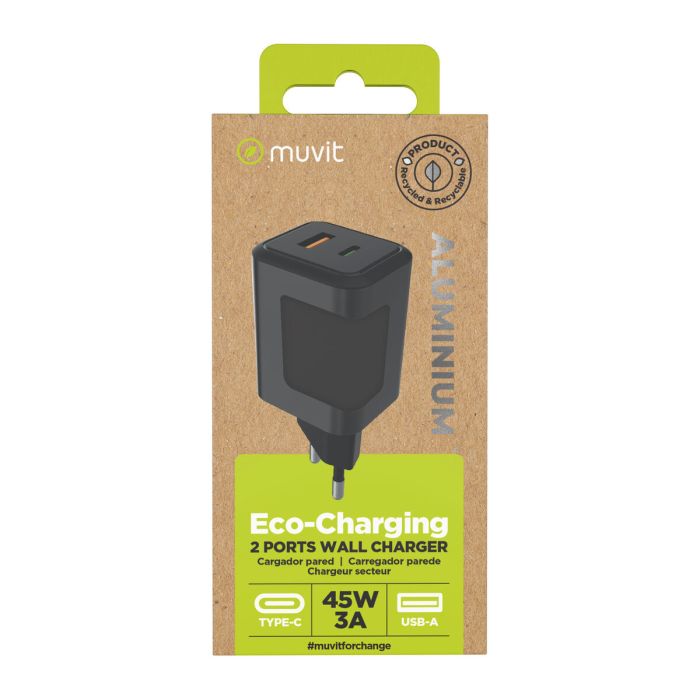 muvit for change cargador de pared USB + Tipo C PD45W aluminio 6