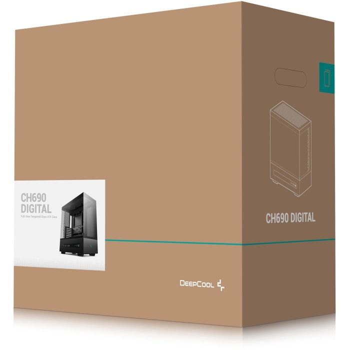 DeepCool CH690 DIGITAL Torre PC ATX/Micro-ATX/Mini-ITX Negro con Ventana Lateral Vidrio Templado y Pantalla LCD 2
