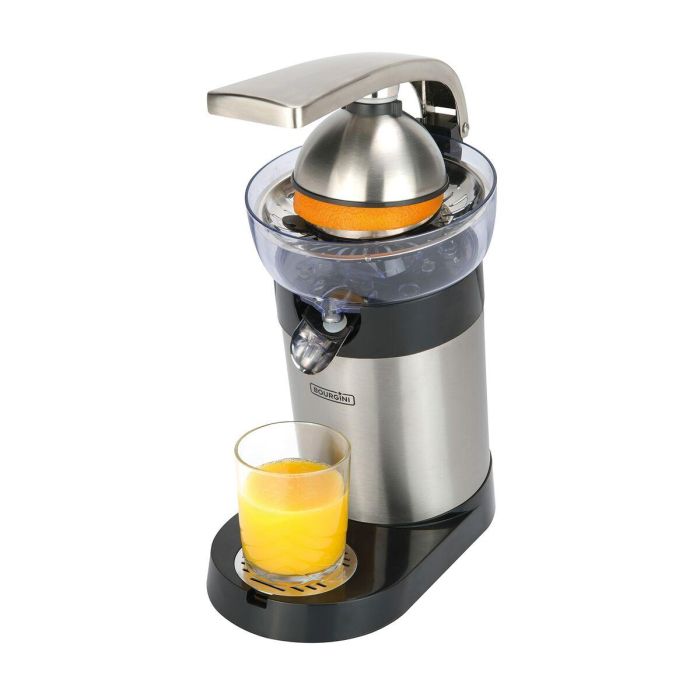 Bourgini Exprimidor Semi Profesional, Acero Inoxidable, 130W, Motor Potente y Silencioso, Anti Goteo