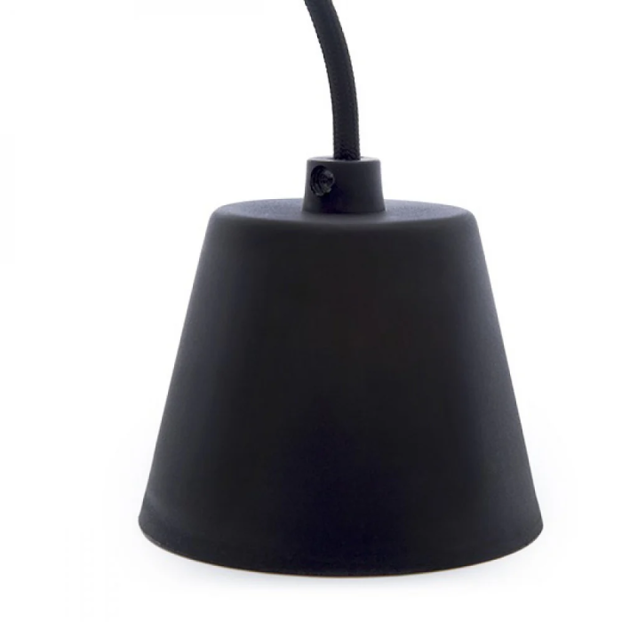 Portalámparas E27 con Cable y Rosetón Negro para Crear Ambiente Moderno y Minimalista 1