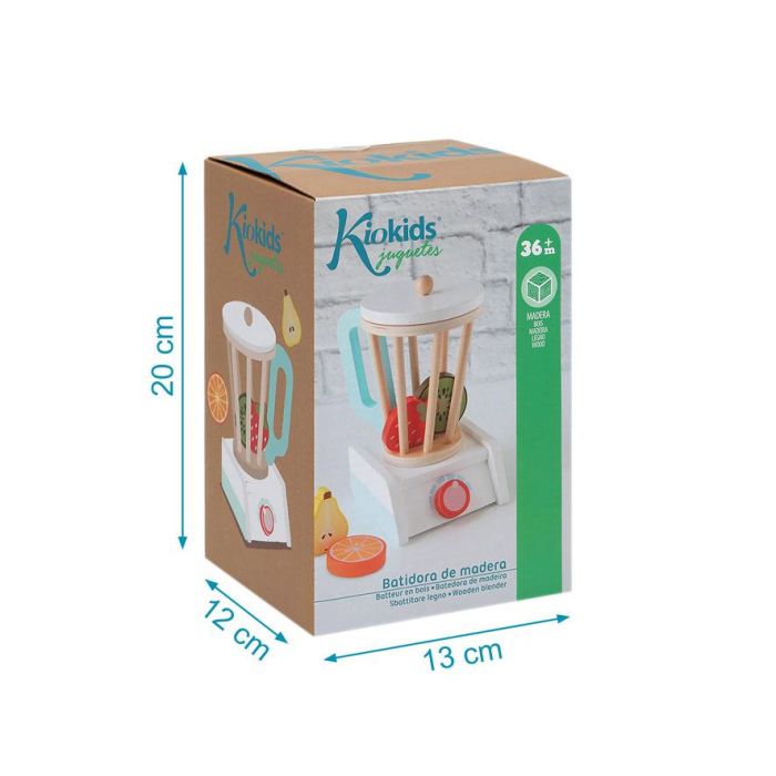 KioKids Batidora de Juguete de Madera, tipo vaso, con 4 Frutas (Kiwi, Fresa, Naranja, Pera). Imitación Cocina para Niños +3 Años. Material Seguro, Multicolor. 1 KioKids Batidora de Juguete de Madera, tipo vaso, con 4 Frutas (Kiwi, Fresa, Naranja, Pera). Imitación Cocina para Niños +3 Años. Material Seguro, Multicolor. 1