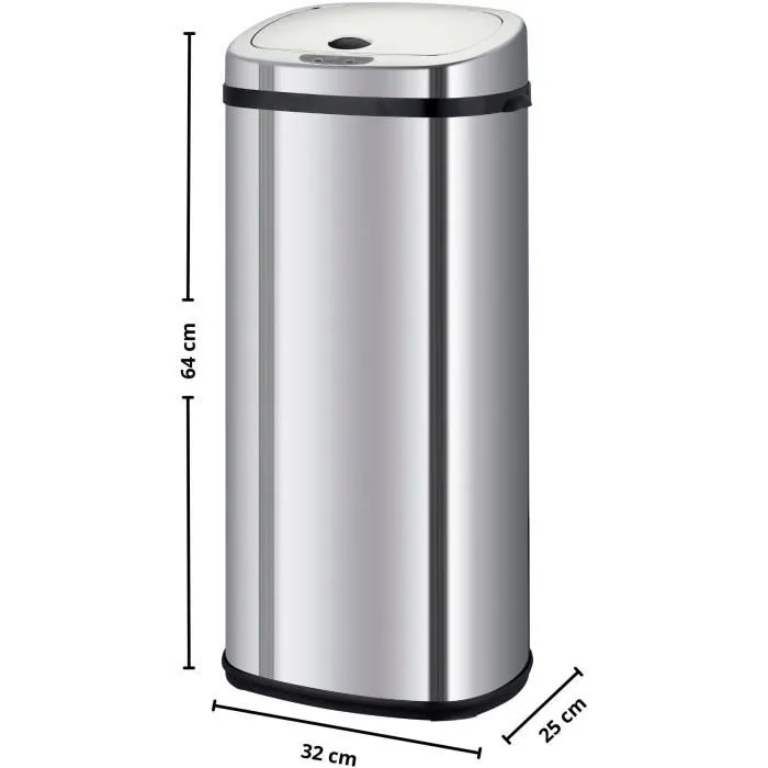 Kitchen Move LARGO Papelera de Cocina Automática 42 L Acero Inoxidable con Flejes Kitchen Move LARGO Papelera de Cocina Automática 42 L Acero Inoxidable con Flejes