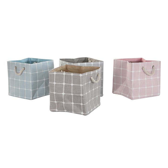 DKD Home Decor Cesta Basicos Gris Beige 30 x 30 x 30 cm (4 Unidades) 3 DKD Home Decor Cesta Basicos Gris Beige 30 x 30 x 30 cm (4 Unidades) 3