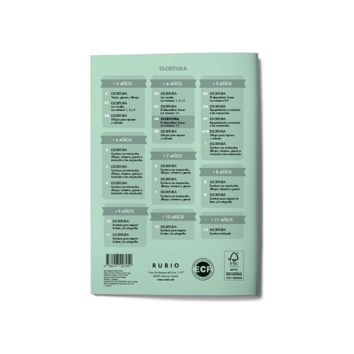 Rubio Cuaderno Caligrafía Nº 04 para Desarrollar Destrezas Motrices, 15x212x154 mm 2
