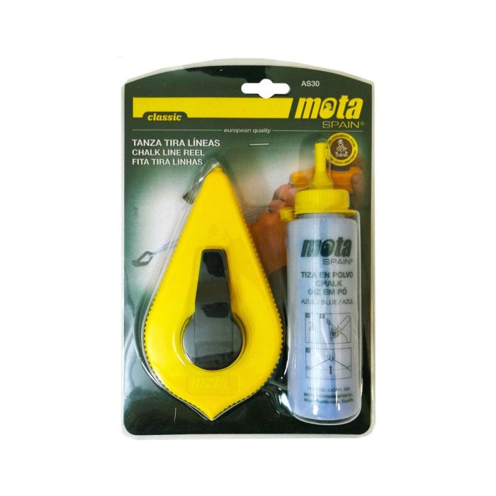 Mota Herramientas AS30 Trazador de Líneas con Tiza Azul (Blister) para Construcción y Pintura 20m 1